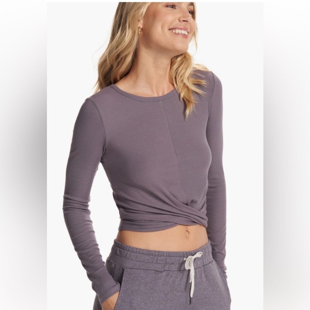 Vuori Long Sleeve Cove Twist Tee - Sawyer (Lavender Purple) xs